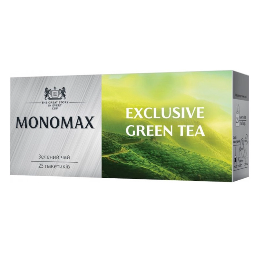 Чай листовий, TM "Мономах" Exclusive Зелений Ганпаудер, 1.5г*25 (Deli Packs)