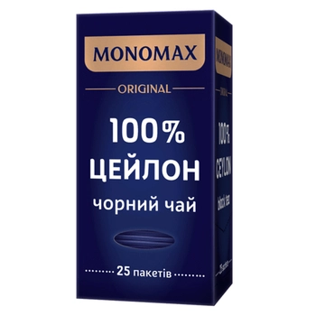 Чай пакетований, TM "Мономах" 100% Цейлон Чорний, 1.5г*25 (Deli Packs)
