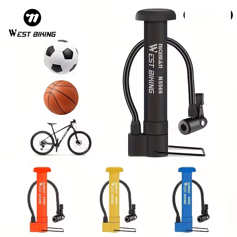 WEST BIKING Портативний насос 80 PSI для велосипедів, мотоциклів, іграшок, ручний насос для накачування м'ячів, аксесуари для велосипедів