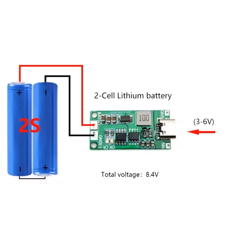 Плата заряджання літієвого акумулятора з USB-C, варіант 3S 4A (без акумуляторів)
