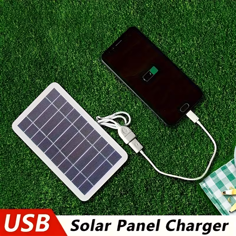 Портативна сонячна панель з USB-виходом, 5 В 2 Вт (1 шт., без акумулятора)