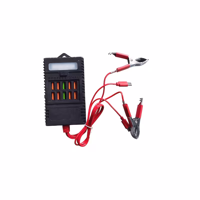 USB-адаптер живлення із затискачами для акумулятора, JLT-C006 (червоний)