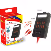 USB-адаптер живлення із затискачами для акумулятора, JLT-C006 (червоний) — 6