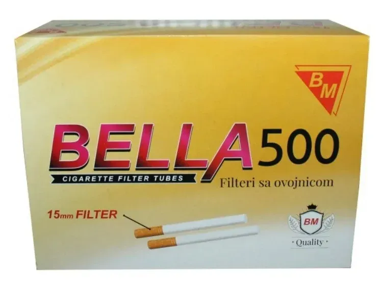 Сигаретні гільзи Bella 500, фільтр 15 мм