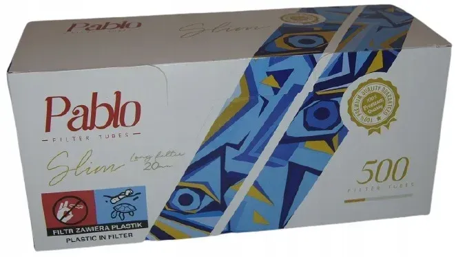 Сигаретні гільзи Pablo Slim 500, фільтр 20 мм