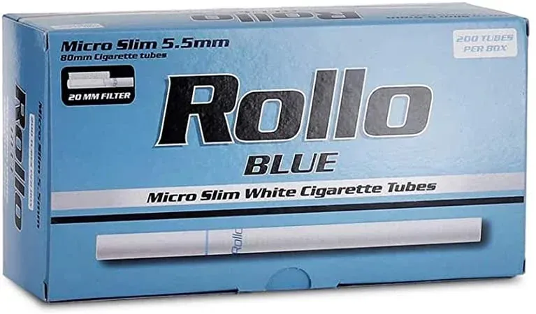 Сигаретні гільзи Rollo Blue Micro Slim 200, діаметр 5,5 мм, фільтр 20 мм