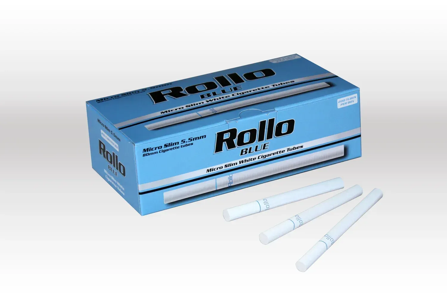 Сигаретні гільзи Rollo Blue Micro Slim 200, діаметр 5,5 мм, фільтр 20 мм — 2