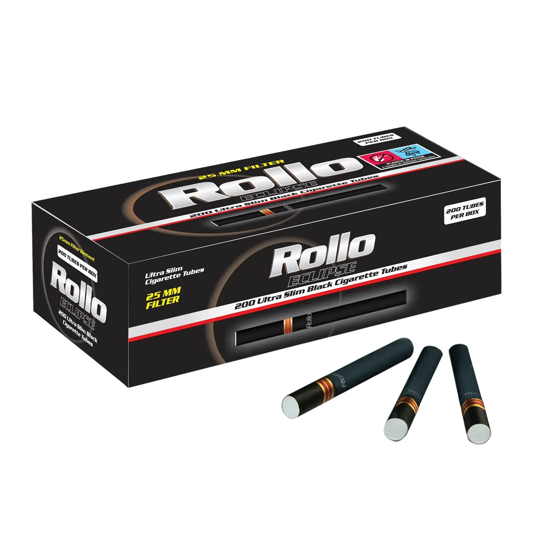 Сигаретні гільзи Rollo Eclipse Ultra Slim 200, фільтр 25 мм