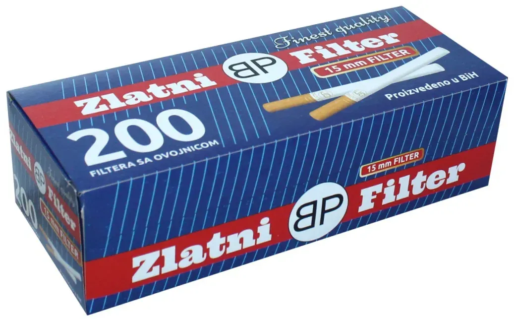 Сигаретні гільзи Zlatni Filter 200, фільтр 15 мм