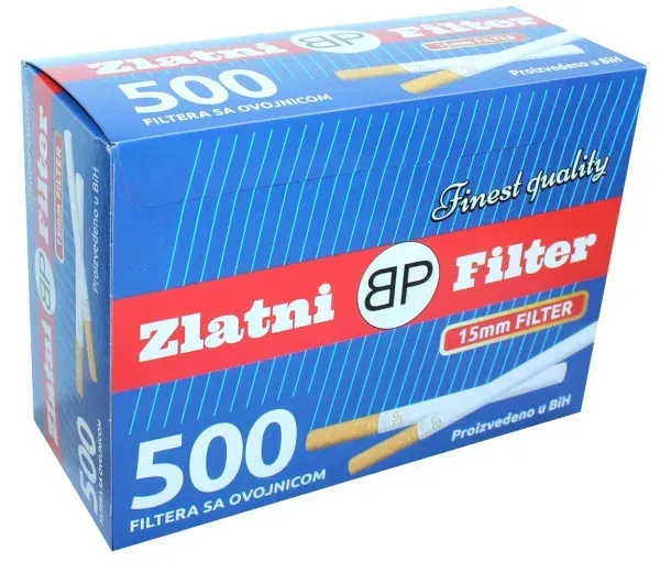 Сигаретні гільзи Zlatni Filter 500, фільтр 15 мм