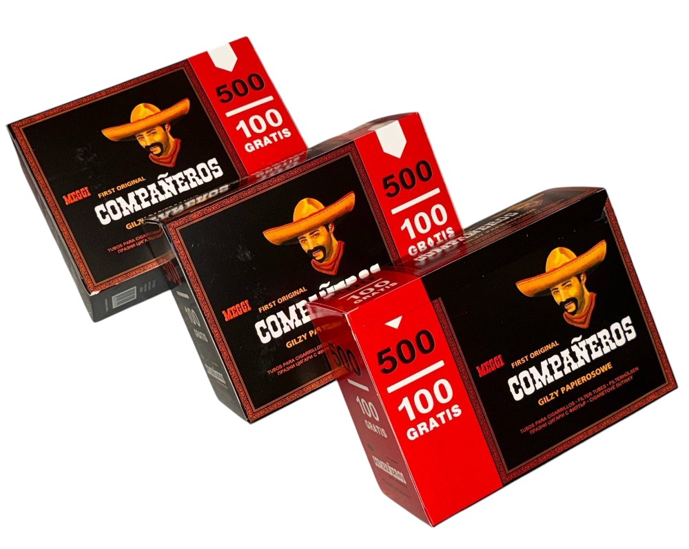Сигаретні гільзи Companeros 1500 шт (3*500 шт)