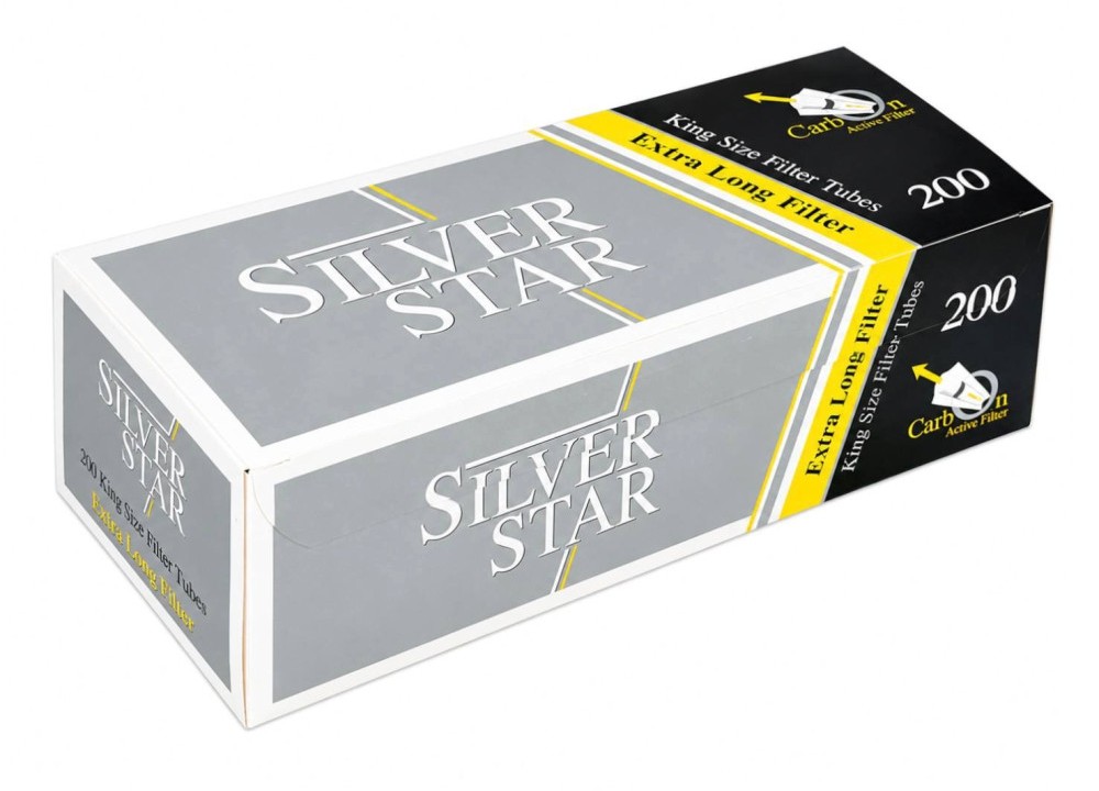Сигаретні гільзи SILVER STAR CARBON LONG 200 білі