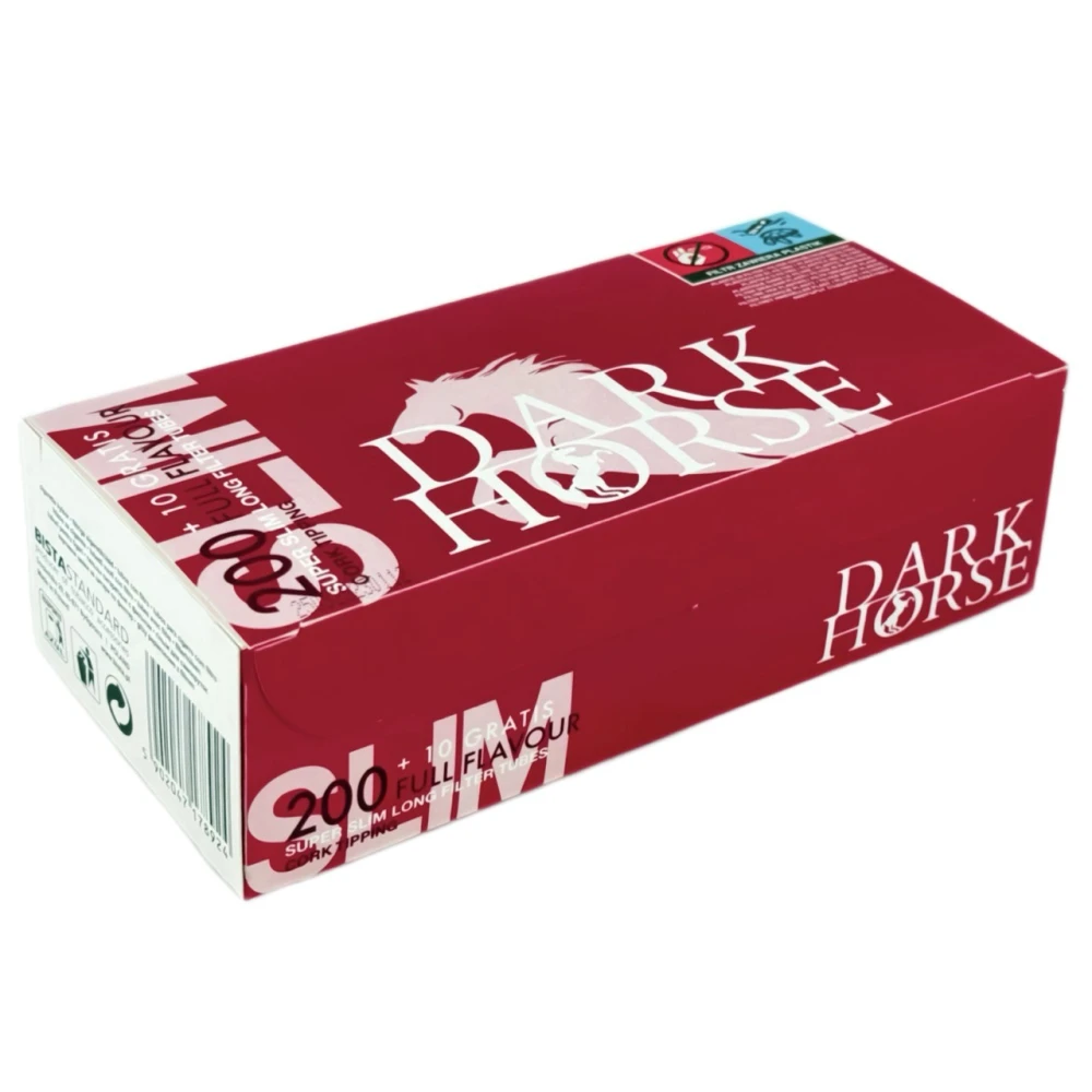 Сигаретні гільзи DARK HORSE SUPER SLIM LONG 6,5х20 мм cork (200+10 шт)