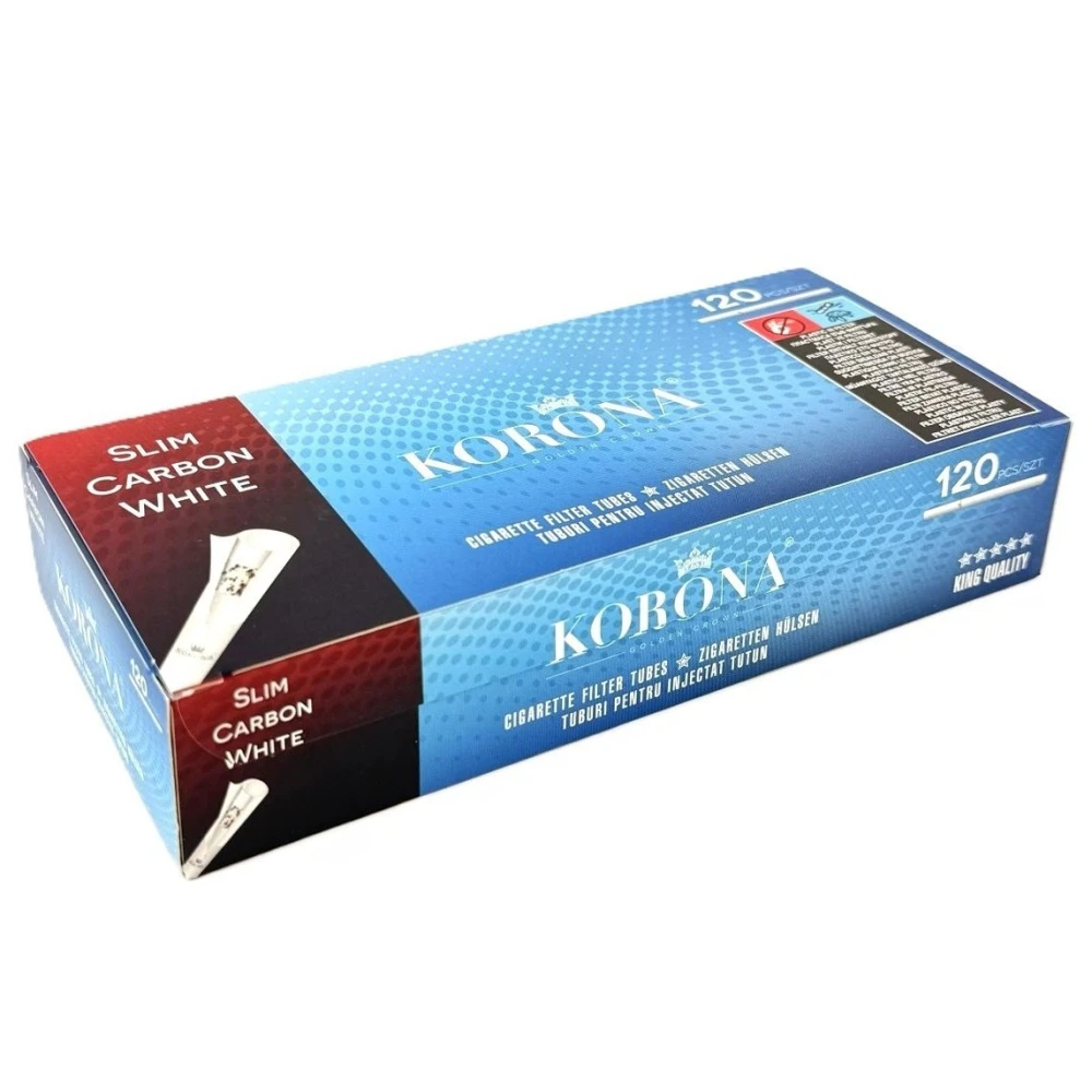 Сигаретні гільзи KORONA SLIM CARBON WHITE (120 шт)