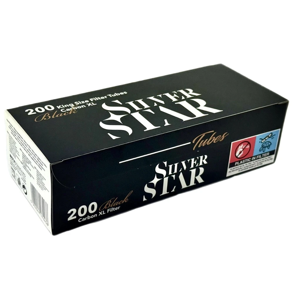 Сигаретні гільзи SILVER STAR CARBON BLACK – WHITE X-LONG (200 шт)