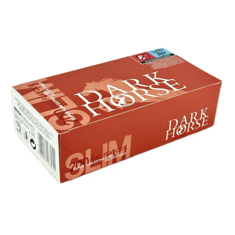 Сигаретні гільзи DARK HORSE SUPER SLIM EXTRA LONG 6,5х24 мм white-білі (200 шт)