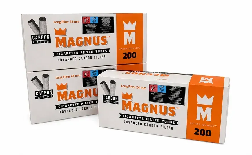 Сигаретні гільзи Magnus 200(24) carbon — ящик 50×200 шт. (10000 гільз) — 2